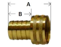 Brass Swivel Only Only - Short Shank Knurled Nut Diagram